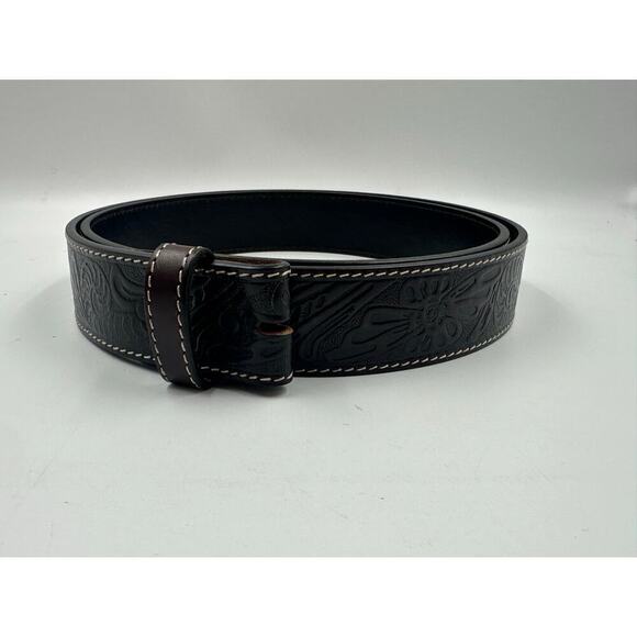 Belts.com Accessories - BS118 Genuine Full Grain Western Floral Engraved Tooled Leather Belt Strap Sz 46